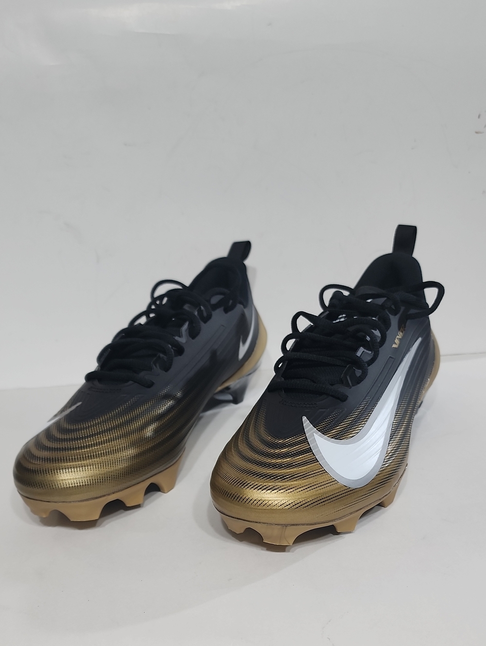 Nike Vapor Speed 3 Men's Size 12.5 Black Gold Football Cleats FB3303-003 NEW